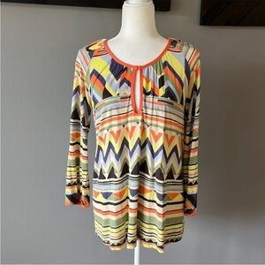 Missoni Geometric Print 3/4 Sleeve Shirt